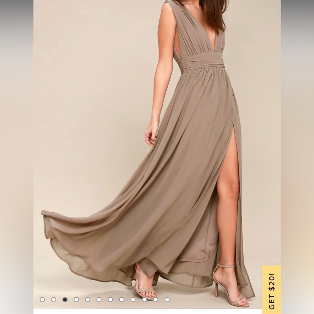 Heavenly Hues Taupe Maxi Dress